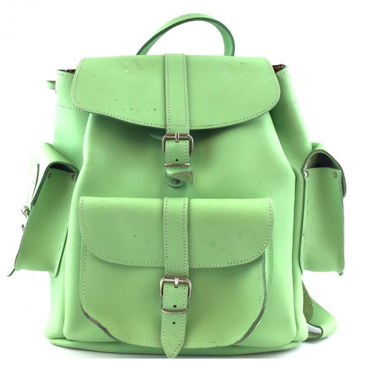 Leather backpack Grafea Green in 